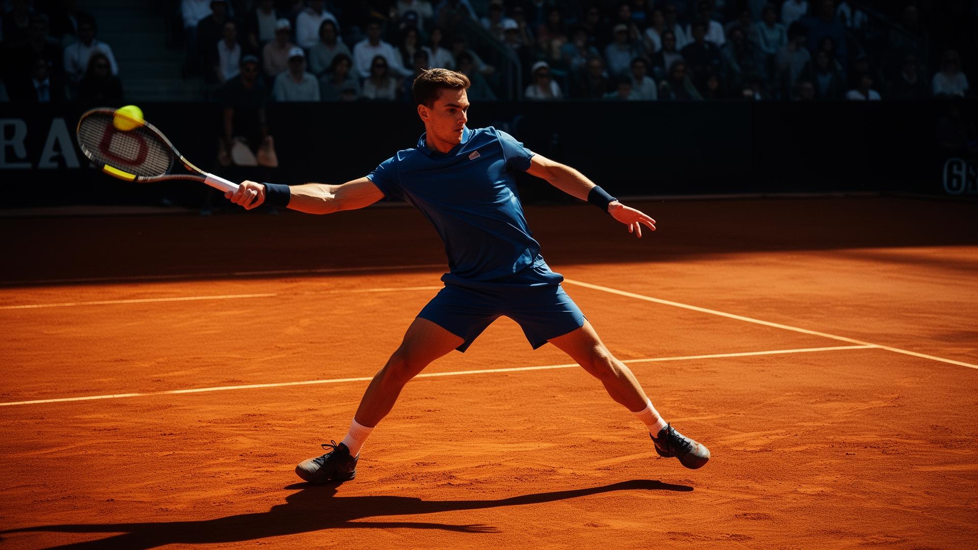 Forehand swing on clay